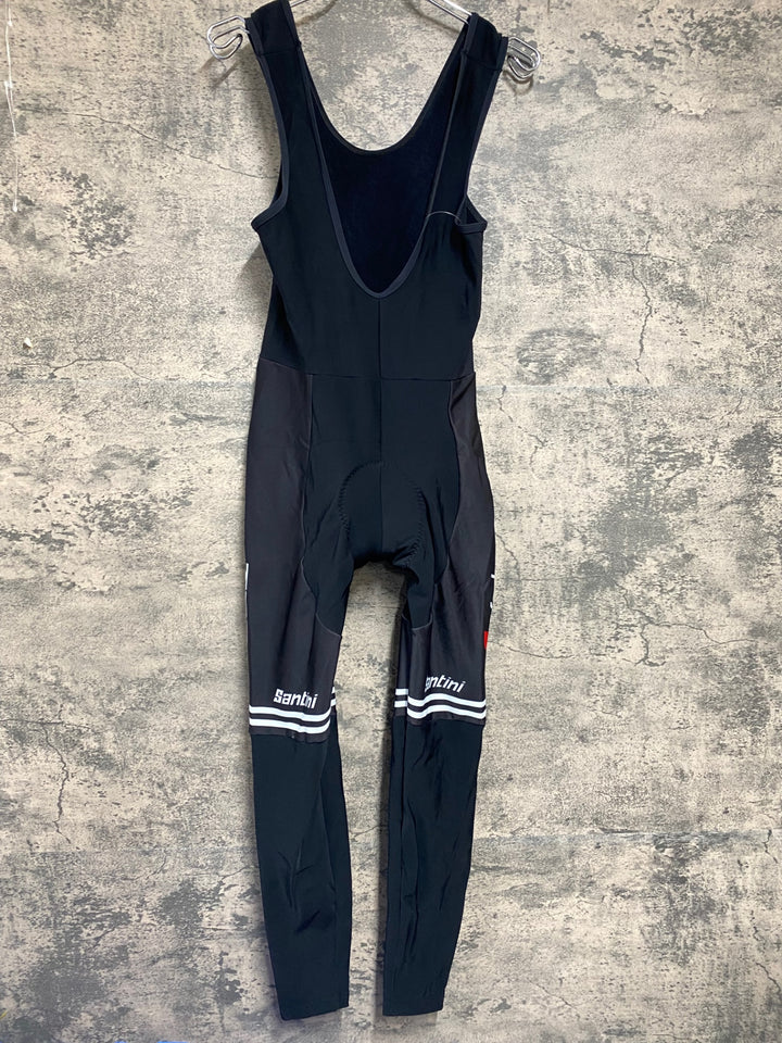 KD562 サンティーニ Santini ビブタイツ 黒 S 裏起毛 Trek Segafredo