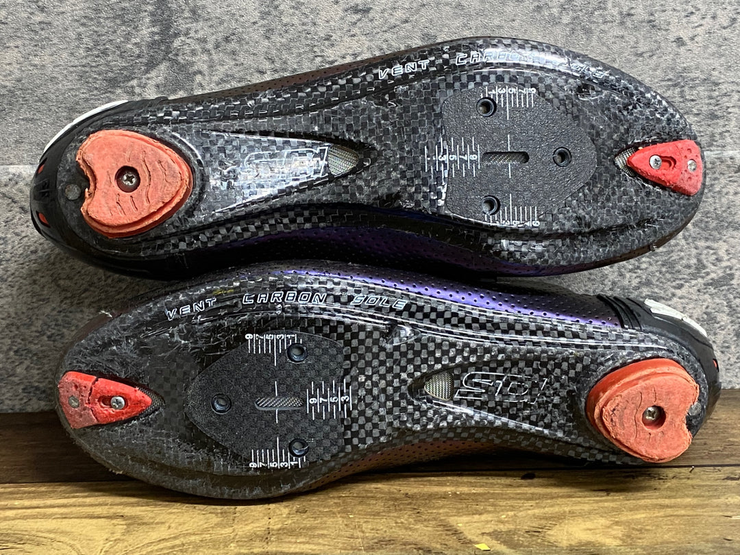 KC237 シディ SIDI WIRE 2 CARBON Air ビンディングシューズ 3穴 紫 EU43 ※ソールパーツ割れ