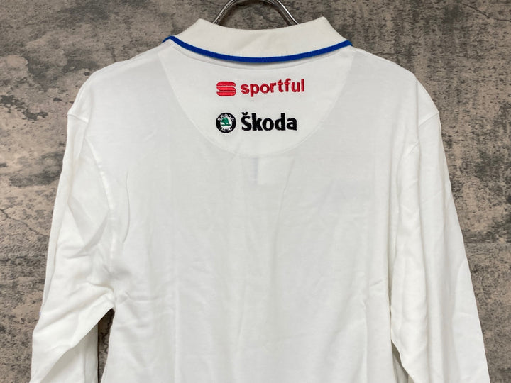 JV536 スポーツフル sportful 長袖 ポロシャツ 白 ITALIA Skoda