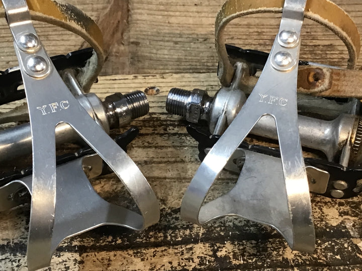 JJ194 カンパニョーロ Campagnolo SuperLeggeri ヴィンテージ ペダル スチールシャフト 樹脂キャップ