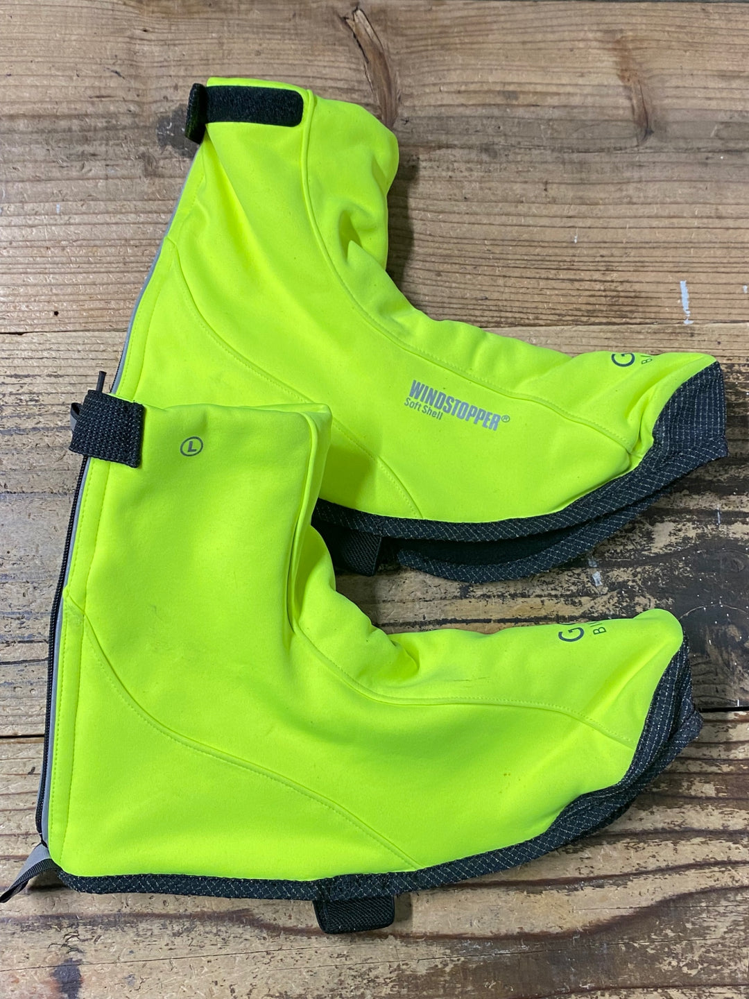 KH646 ゴアバイクウェア GORE BIKE WEAR シューズカバー 黄 L 裏起毛 WINDSTOPPER Soft Shell