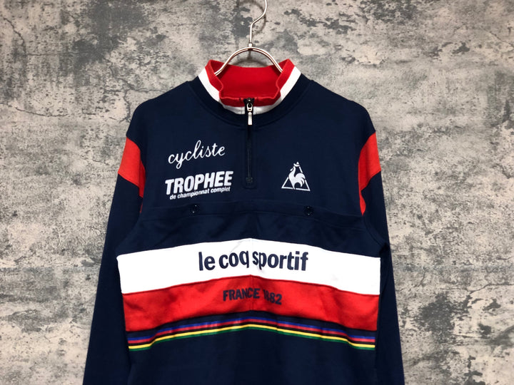 KJ360 ルコックスポルティフ le coq sportif 長袖 サイクルジャージ 紺 L
