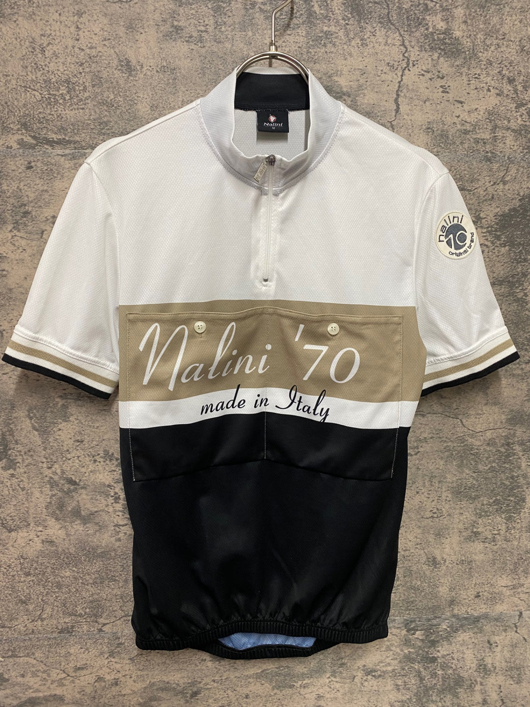 KD356 ナリーニ NALINI 半袖 サイクルジャージ 黒白ベージュ M