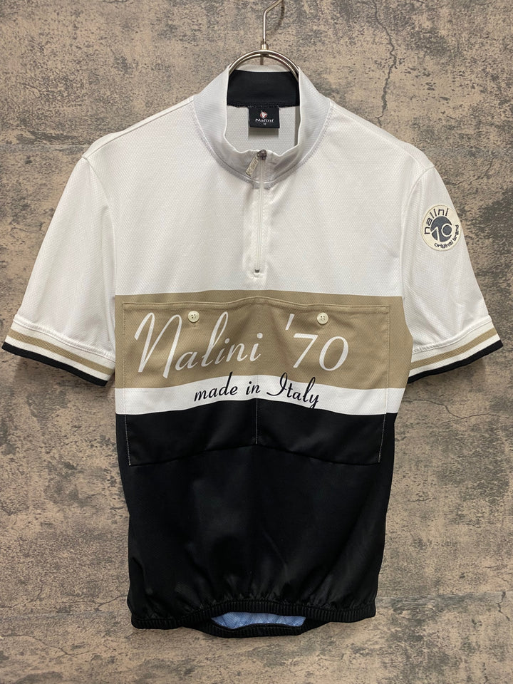 KD356 ナリーニ NALINI 半袖 サイクルジャージ 黒白ベージュ M