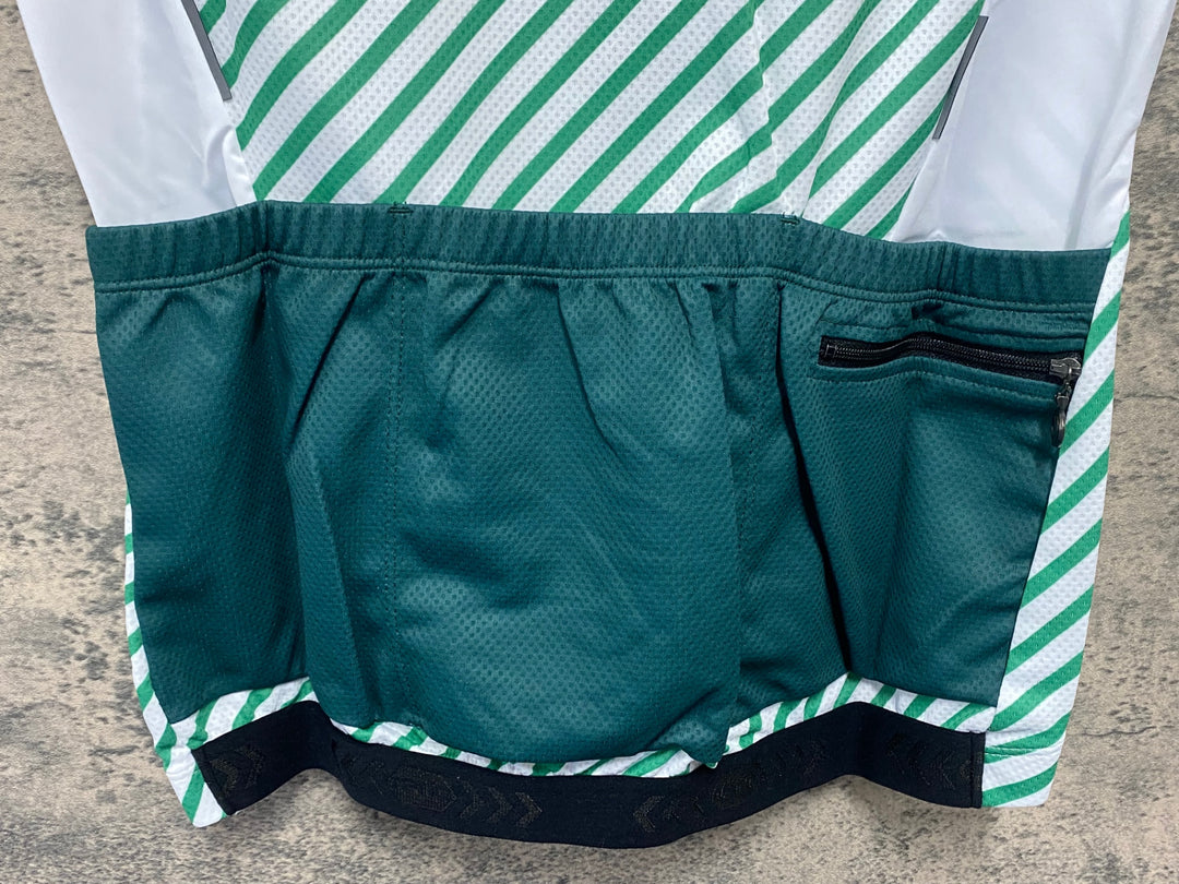 JV973 レリック reric Lotta Mens Standerd Jersey 半袖サイクルジャージ 白緑 M