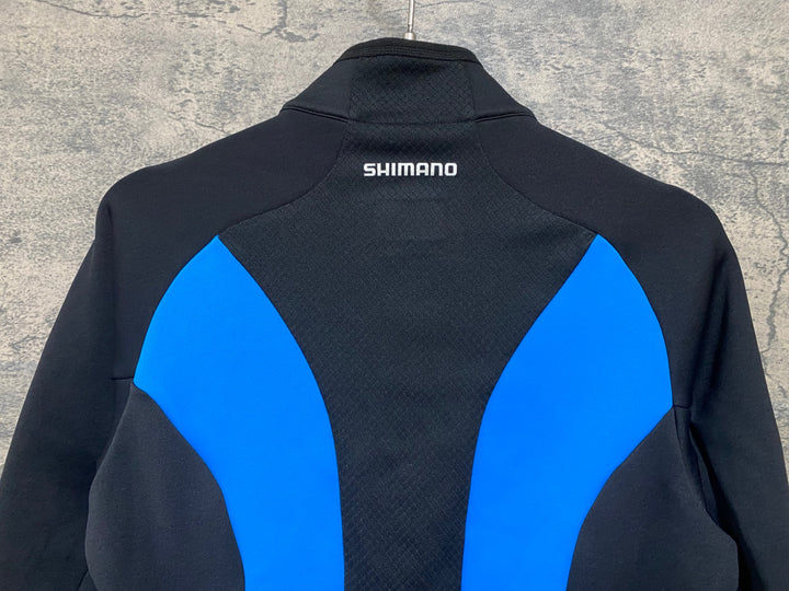 KK240 シマノ SHIMANO 長袖 サイクルジャージ 黒 青 S 裏起毛