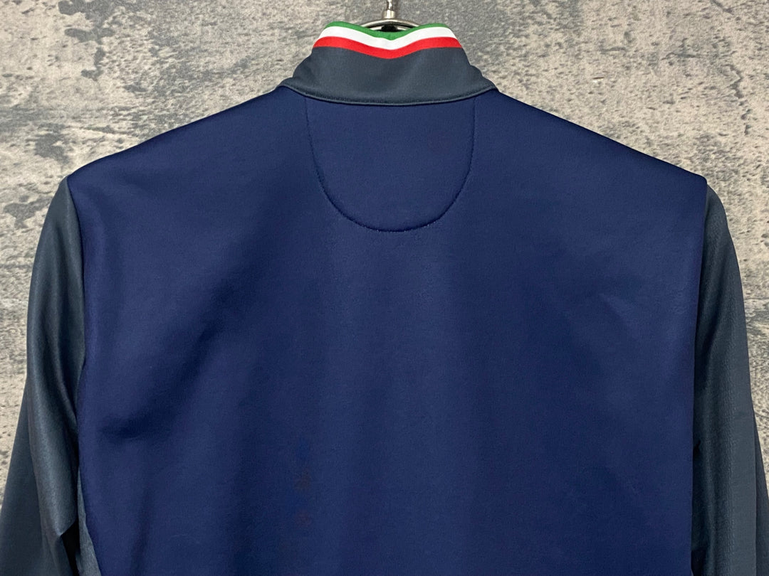 KK579 カステリ CASTELLI 長袖 サイクルジャージ 紺 S 裏起毛 ※動物の毛