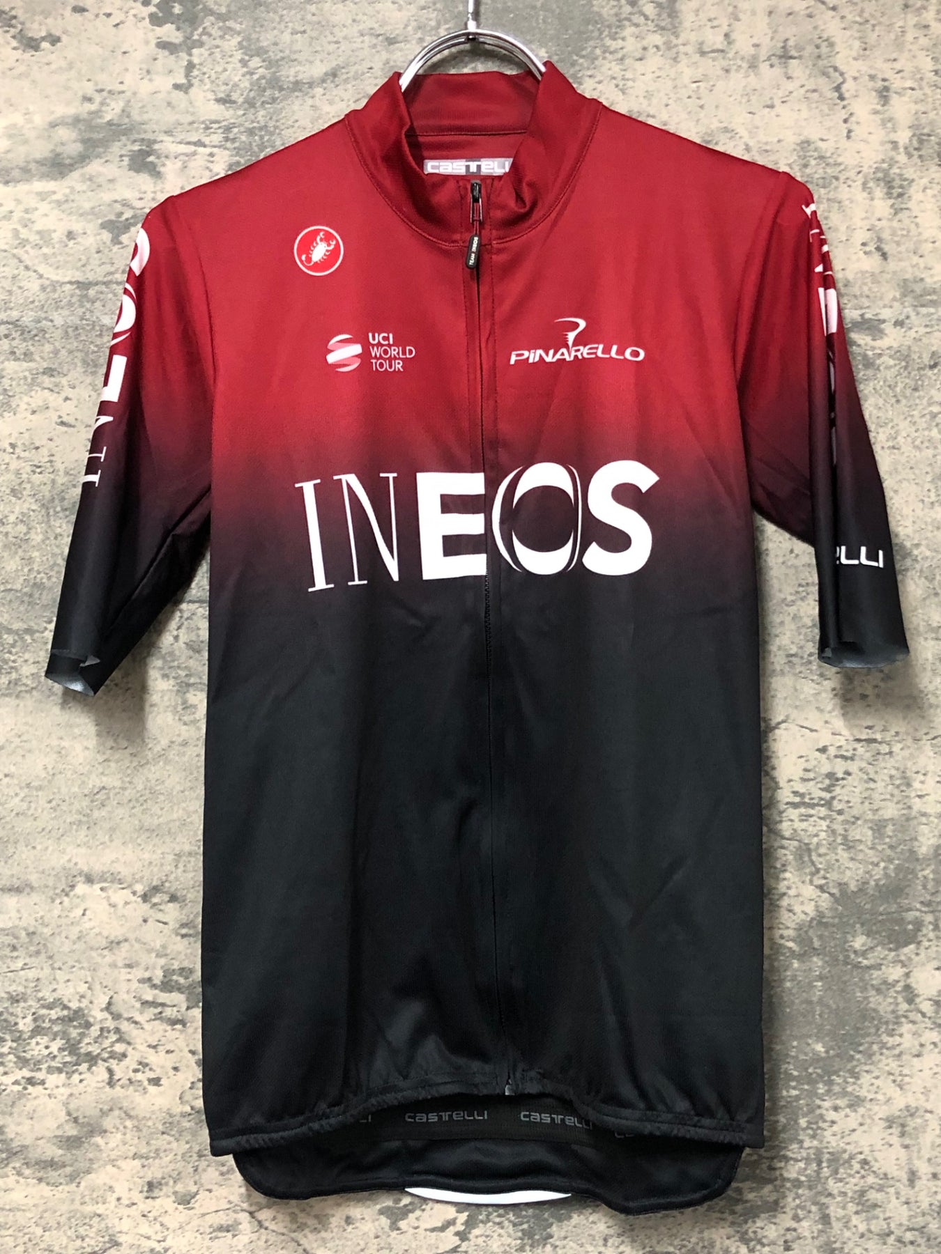 選手支給品チームイネオス　半袖ジャージ　チャンピオンバンド付　　カステリ　非売品 JV727 カステリ CASTELLI チームイネオス TEAM INEOS 半袖 サイクル