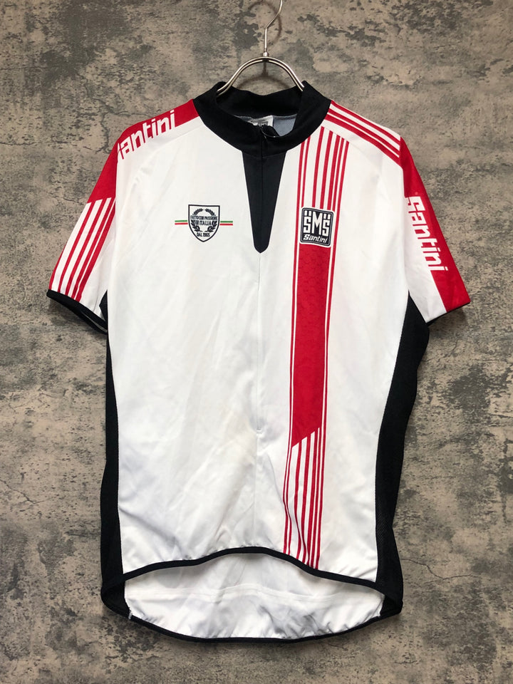 KL365 サンティーニ SANTINI 半袖 サイクルジャージ 白 L