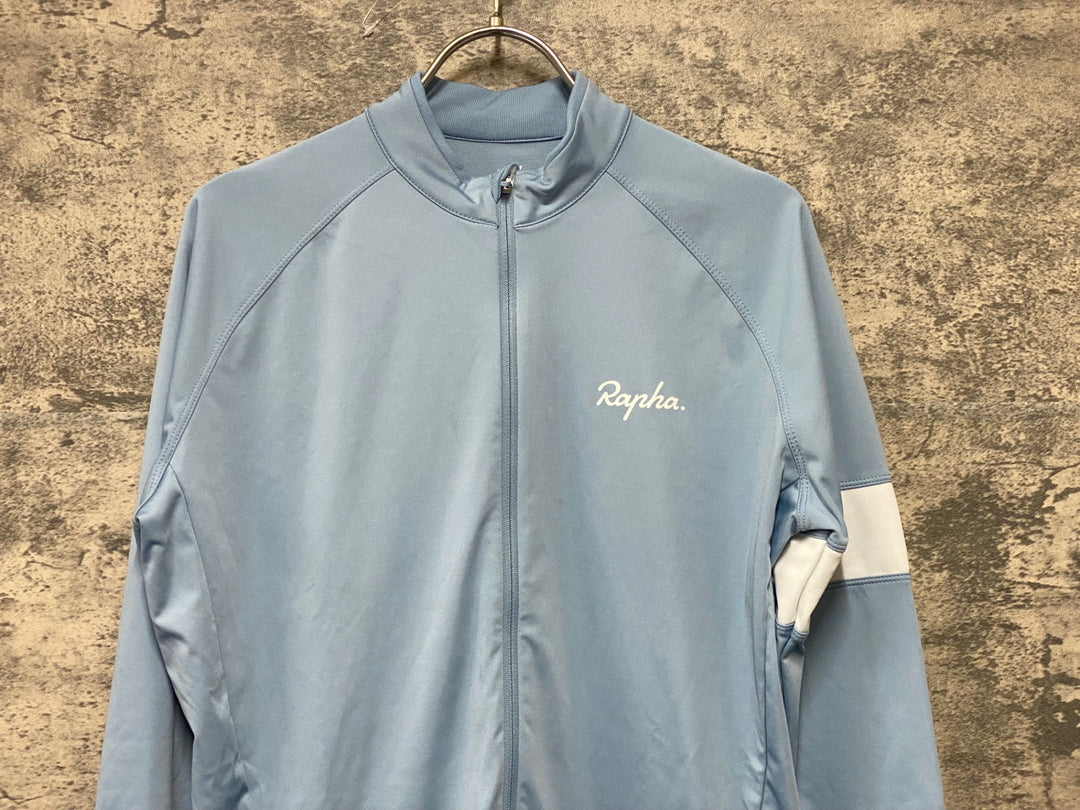 KH710 ラファ Rapha CORE LONG SLEEVE JERSEY 長袖 サイクルジャージ 水色 M 裏起毛