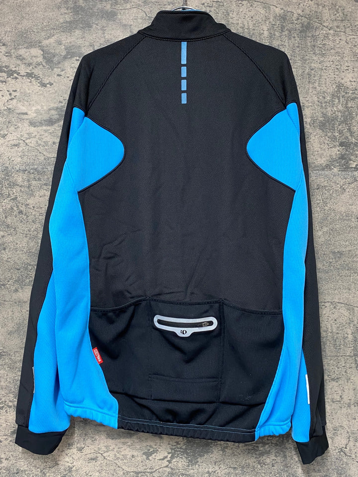JF474 パールイズミ PEARL iZUMi 長袖サイクルジャケット 黒青 XL 裏起毛 WIND BREAK