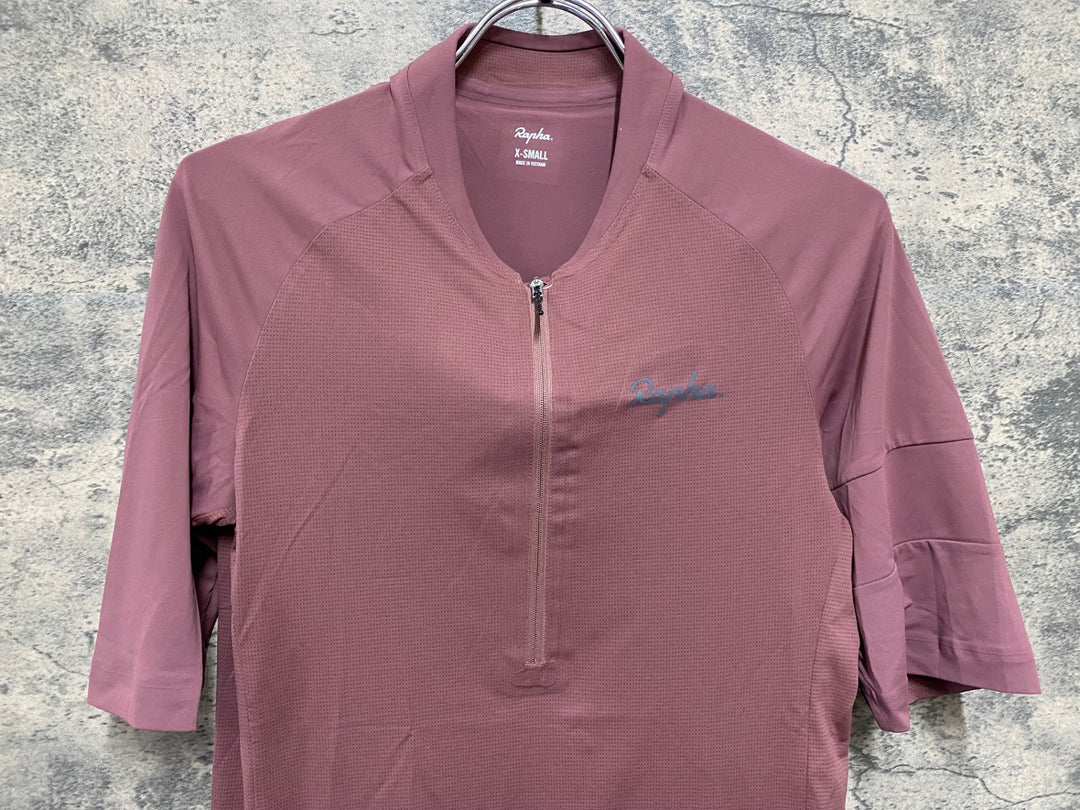 KQ690 ラファ Rapha MEN'S EXPLORE ZIP NECK TECHNICAL T-SHIRT 半袖 Tシャツ バーガンディ XS