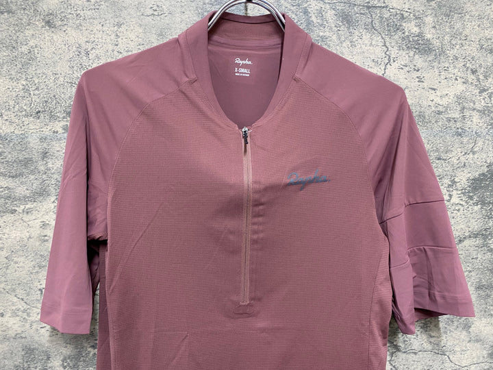 KQ690 ラファ Rapha MEN'S EXPLORE ZIP NECK TECHNICAL T-SHIRT 半袖 Tシャツ バーガンディ XS
