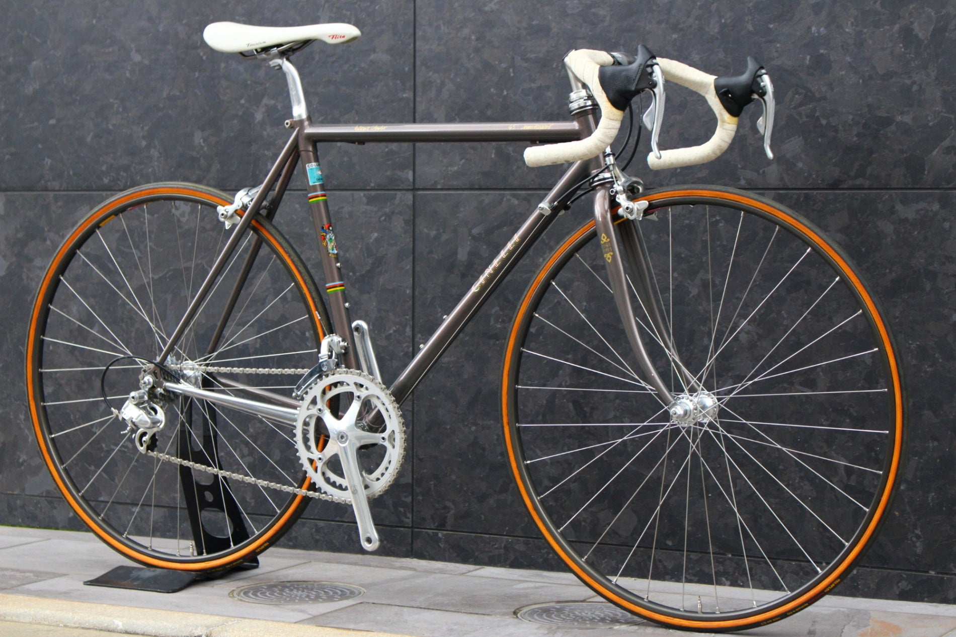 Cinelli アルミハンドル&ステム 革巻きカンパレバー付き チネリ CINELLI ジーニアス GENIUS 45ANNIVERSARIO 45周年 1993モデル