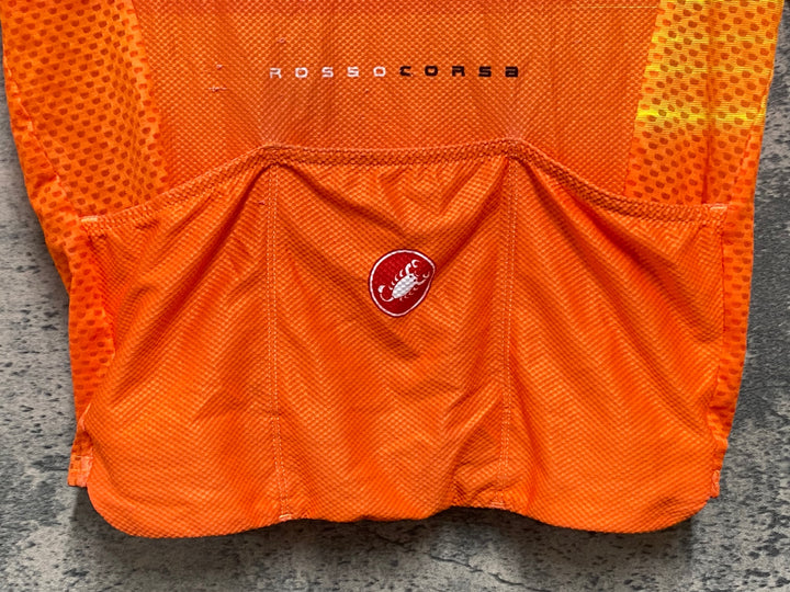KB682 カステリ CASTELLI 半袖 サイクルジャージ オレンジ M