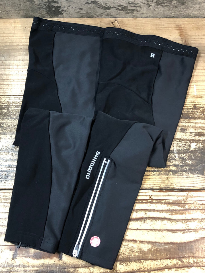 JV391 シマノ SHIMANO レッグウォーマー 黒 L 裏起毛 GORE WINDSTOPPER