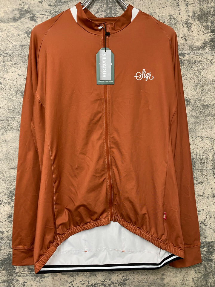 JI117 シーガー Sigr 長袖 サイクルジャージ ブラウン XXL