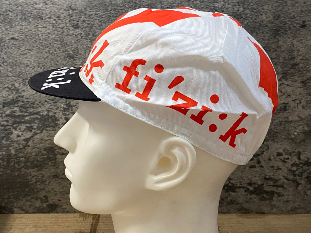 KE525 フィジーク fizik サイクルキャップ 白 赤 ワンサイズ