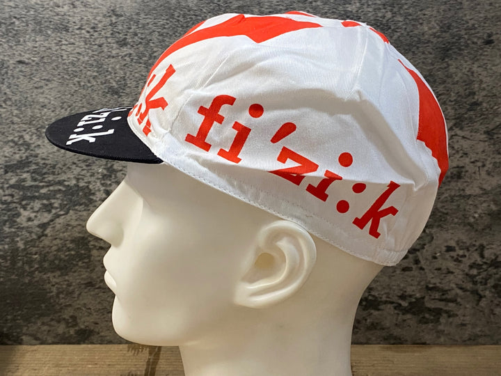 KE525 フィジーク fizik サイクルキャップ 白 赤 ワンサイズ