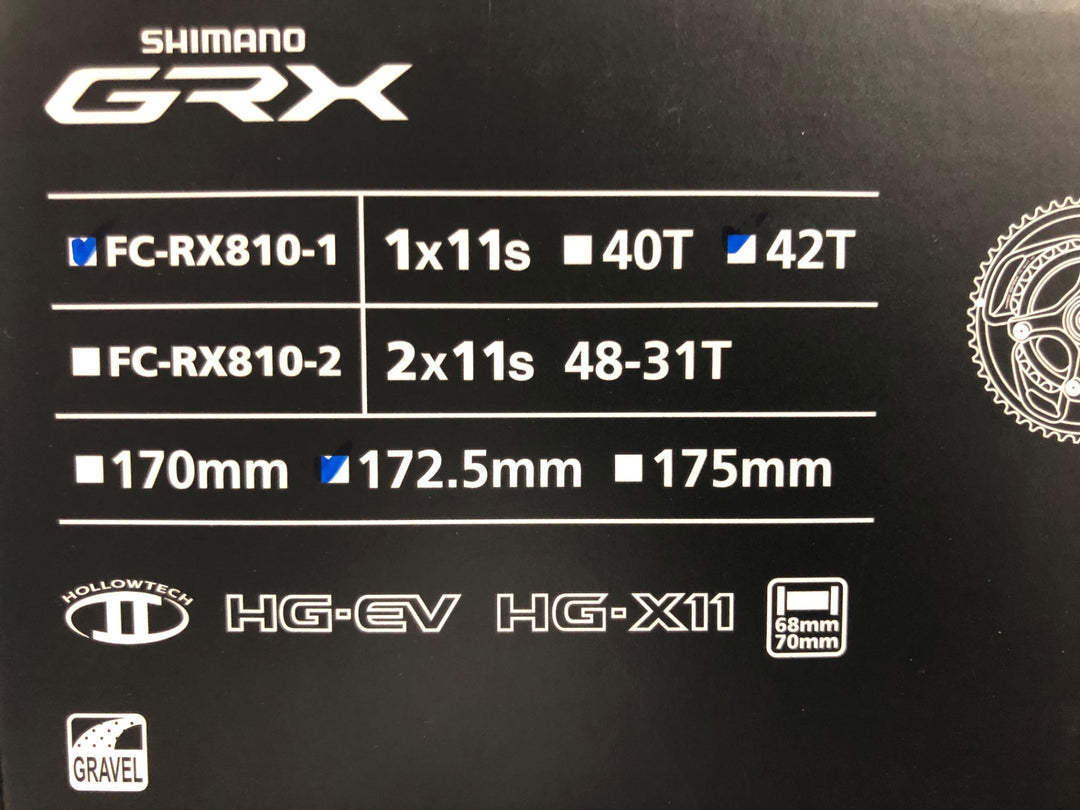 JR623 シマノ SHIMANO GRX FC-RX810-1 クランクセット 172.5mm 42T