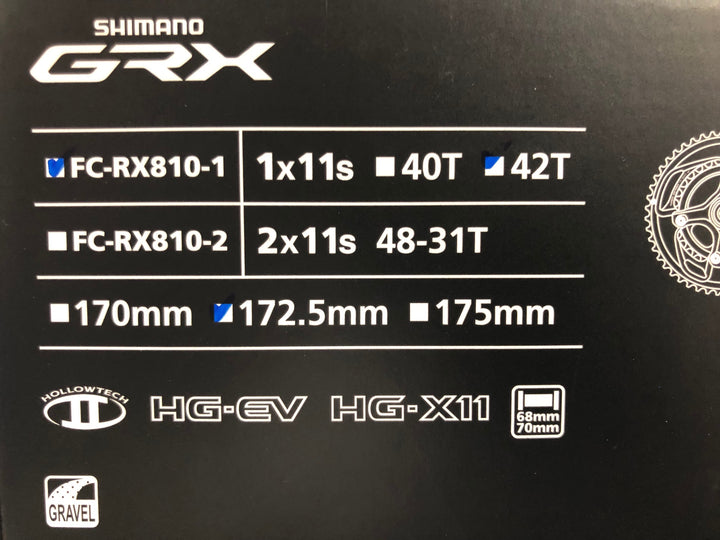 JR623 シマノ SHIMANO GRX FC-RX810-1 クランクセット 172.5mm 42T