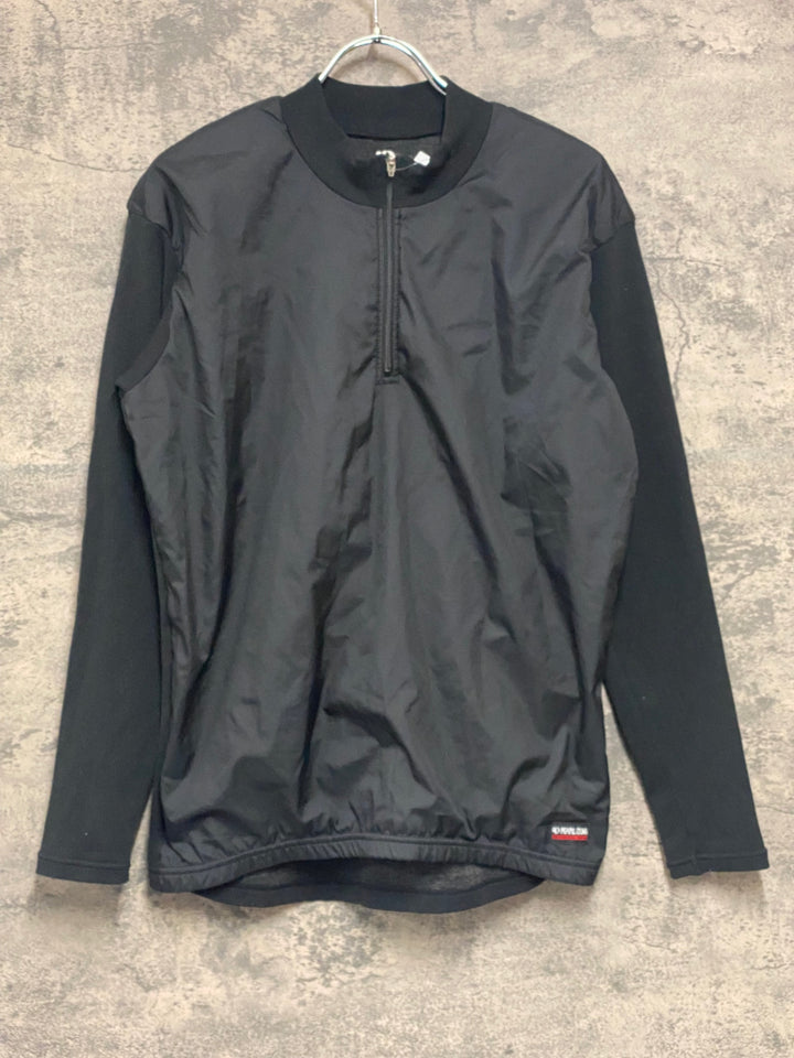 JK728 パールイズミ PEARL iZUMi 裏起毛 ウィンドプルーフ 長袖 ミドルレイヤー 黒 XL ※ジッパーつまみ破損