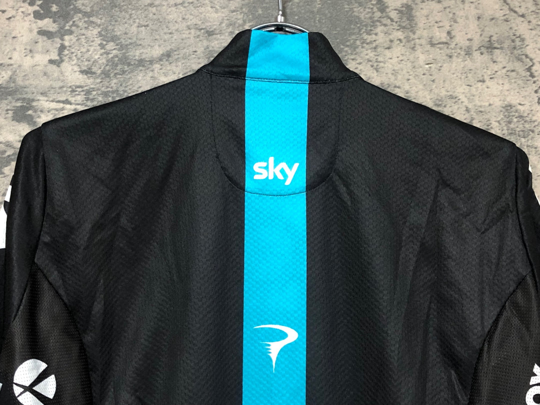 JV913 カステリ CASTELLI 半袖 サイクルジャージ 黒 M TEAM Sky ※サイズロゴ劣化