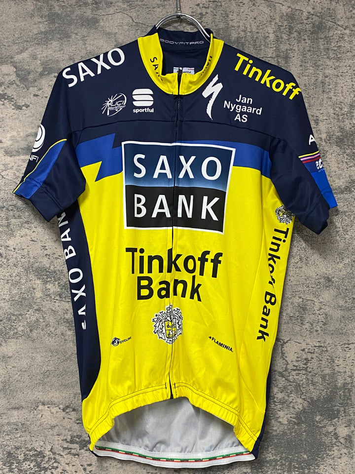 KJ825 スポーツフル sportful 半袖 サイクルジャージ 黃 紺 L SAXO BANK