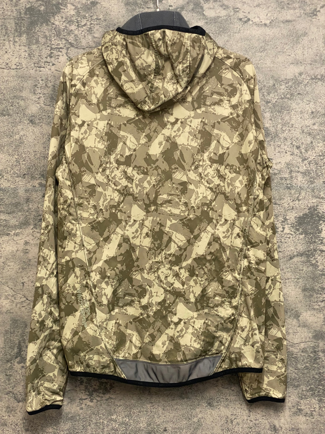JO043 ゴア GORE BIKE WEAR 長袖 フーディ サイクルジャケット 茶 迷彩 M 裏起毛 GORE WINDSTOPPER