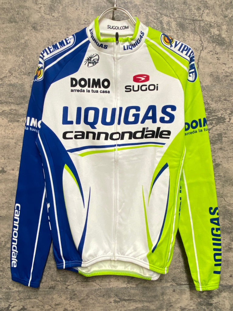 サイクリングジャージ 【SUGOi】スゴイ JS440 スゴイ SUGOI 長袖 サイクルジャージ 白 緑 S/P 裏起毛