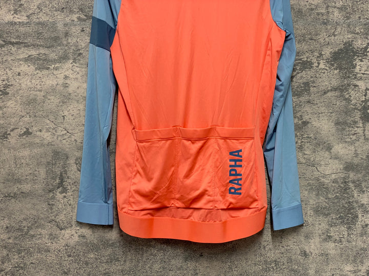 KC760 ラファ Rapha LONGSLEEVE JERSEY 長袖 サイクルジャージ オレンジ 水色 M