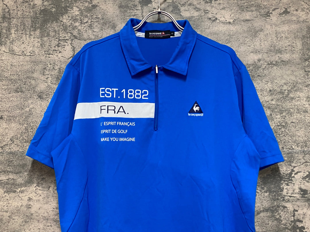 JO222 ルコックスポルティフ le coq sportif 半袖 ポロシャツ 青 LL