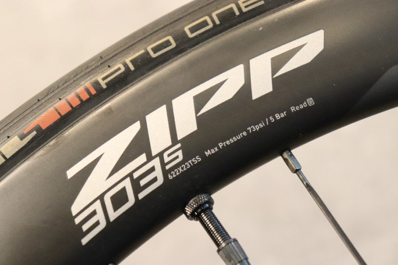 ジップ ZIPP 303S カーボン チューブレスレディ ディスク ホイールセット シマノ11S ワイドリム 23C 【さいたま浦和店】