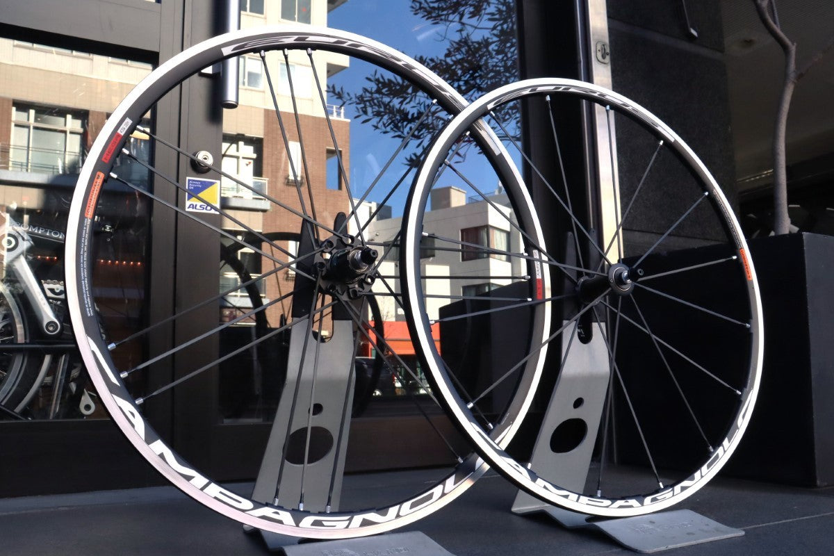 カンパニョーロ CAMPAGNOLO ユーラス EURUS 2WAY-FIT MEGA G3 アルミ チューブレス ホイールセット シマノ10S  ナローリム 15C 【東京南麻布店】