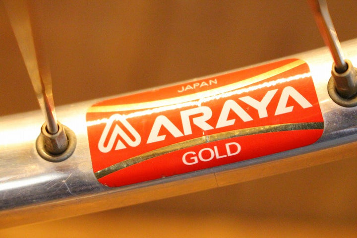 アラヤ ARAYA ゴールド GOLD リム NJS サンツアー SUNTOUR シュパーブプロ SUPERBE PRO ハブ チューブラー 手組 ホイールセット 【芦屋店】