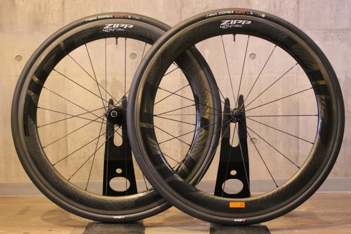 美品！ ジップ ZIPP 404 NSW カーボン チューブレスレディ ホイールセット シマノ 11s ワイドリム 19C 【名古屋店】