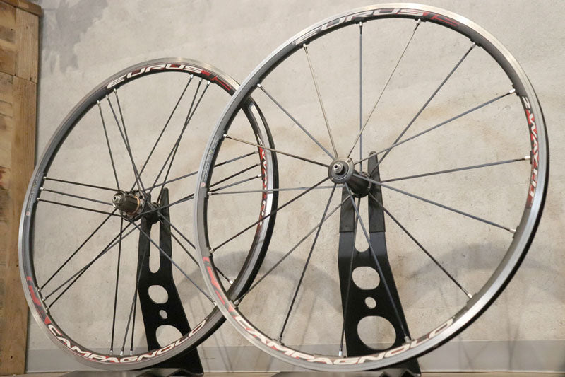 カンパニョーロ Campagnolo ユーラス EURUS アルミ クリンチャー ホイールセット シマノ10S 15C【軽快なナローリム】【さいたま浦和店】