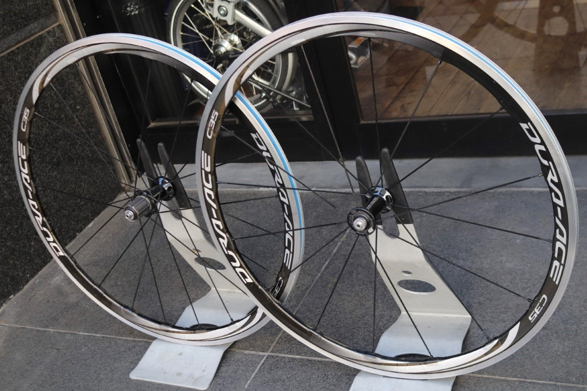 シマノ SHIMANO デュラエース DURA-ACE WH-9000-C35-CL アルミ カーボン クリンチャー ホイールセット  シマノ12/11S ナローリム 15C 【東京南麻布店】