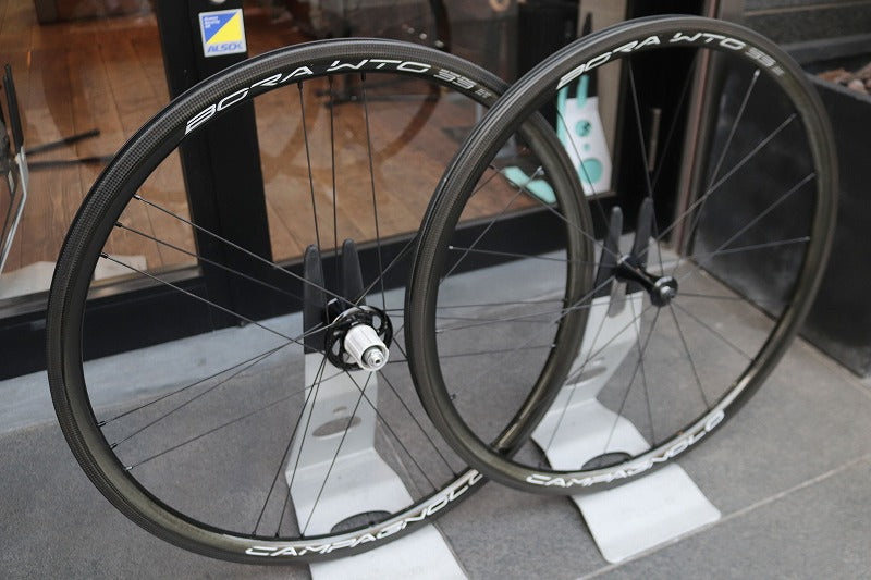 カンパニョーロ Campagnolo ボーラ BORA WTO 33 カーボン チューブレス ホイールセット シマノ12/11速 ワイドリム 19C 【東京南麻布店】