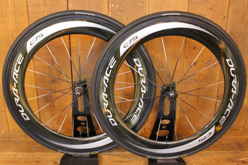 シマノ SHIMANO デュラエース DURA-ACE WH-9000 C75 カーボン チューブラー ホイールセット シマノ 11S ディープリム  軽量 【芦屋店】